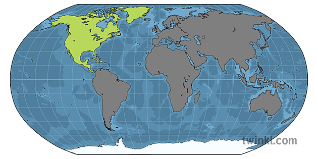 robinson projektio maailmankartta 7 maanosaa pohjois amerikka no label ver 1