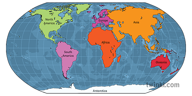 world robinson projection map with country outlines