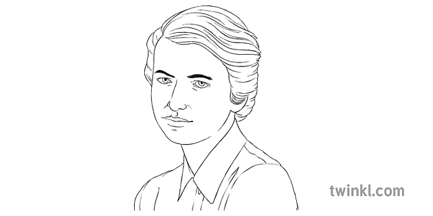 Rosalinde Franklin Schwarz Weiß Illustration - Twinkl