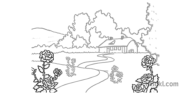 yard clipart black and white