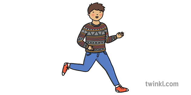 Running Boy Illustration - Twinkl