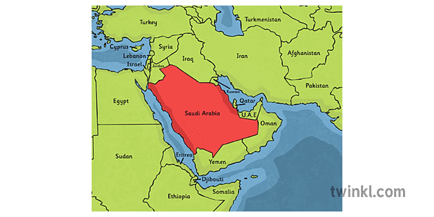 saudi arabia map 1 Illustration - Twinkl