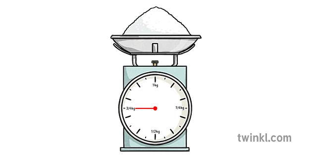 Timbangan Dengan Tiga Perempat Kg Gula Illustration Twinkl<script async src=