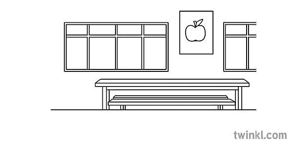 school cafeteria 2 background bw rgb ver 1 Illustration - Twinkl