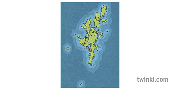 Shetland Islands Map Illustration Twinkl