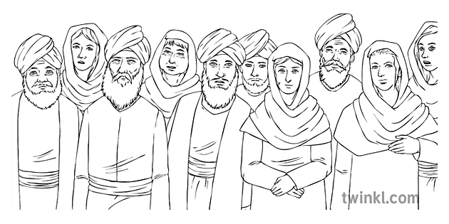 sikh pūlis melnbalts Illustration - Twinkl