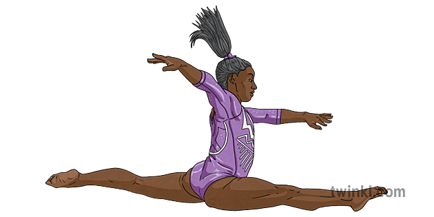 simone biles in motion ver 1 Illustration - Twinkl