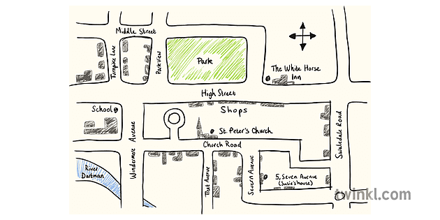 Sketch Map Illustration - Twinkl