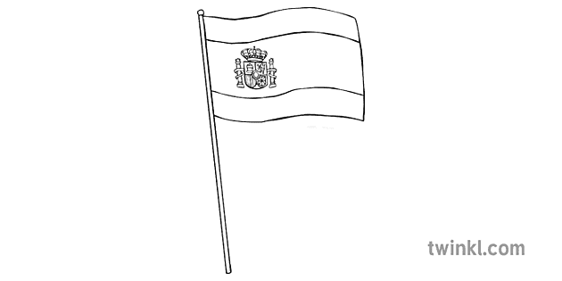 roltrap afbetalen Behoort Spaans vlag swart en wit 1 Illustration - Twinkl