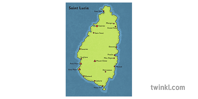 St Lucia Map Illustration Twinkl   St Lucia Map 