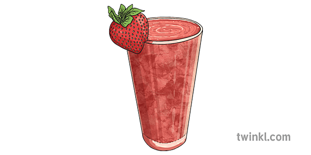 Strawberry Smoothie 1 Illustration - Twinkl