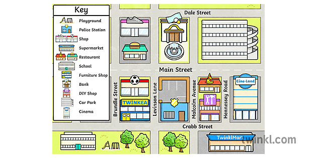 Sunnyville Town Map Illustration