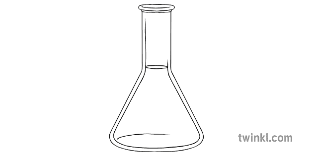 試験管 1 フルブラックアンドホワイト Illustration Twinkl