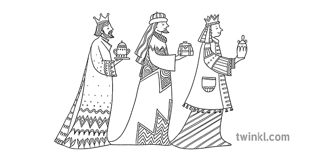 Three Wise Men Illustration - Twinkl