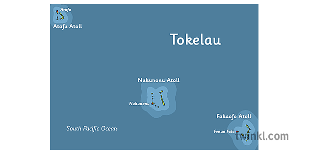 Tokelau Map Ilustración Twinkl