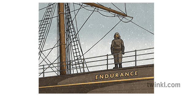 tom crean on endurance Illustration