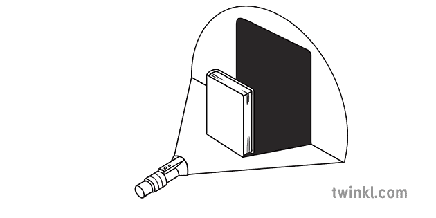 Torch Shining on a Opaque Book Black and White Rgb Ver 1