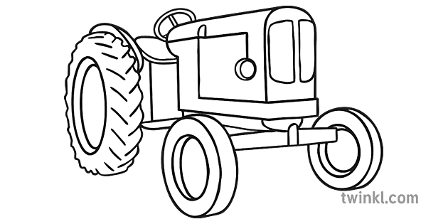 Tractor Black and White 2 - Twinkl