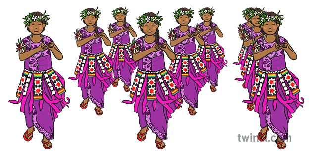 Tuvalu Female Dancers Illustration