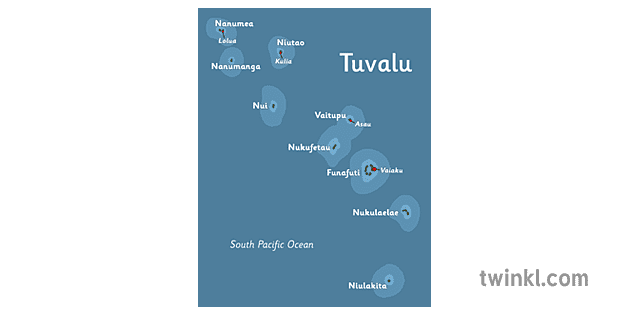 tuvalu kartta Illustration - Twinkl