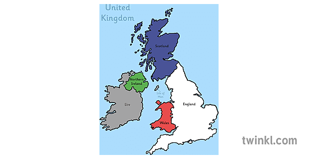 uk map farben Illustration - Twinkl