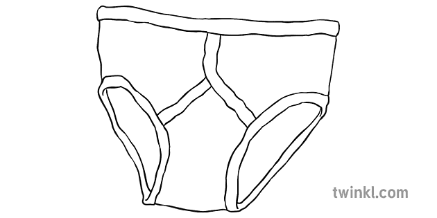 Underwear Black and White Illustration - Twinkl