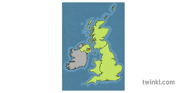 ベルファストのあるイギリスの地図 Illustration Twinkl