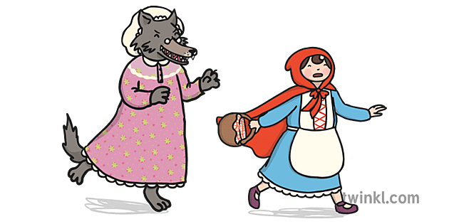 भेड़िया पीछा छोटा लाल Illustration - Twinkl
