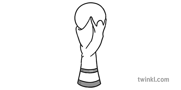 World Cup Trophy Black And White Illustration Twinkl