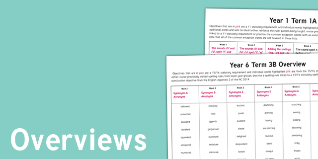 Year Six Overviews Primary Resources - Spelling Year Six Primary R