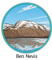 Ben Nevis Scotland Topographic Contour Map Art Print by Counter