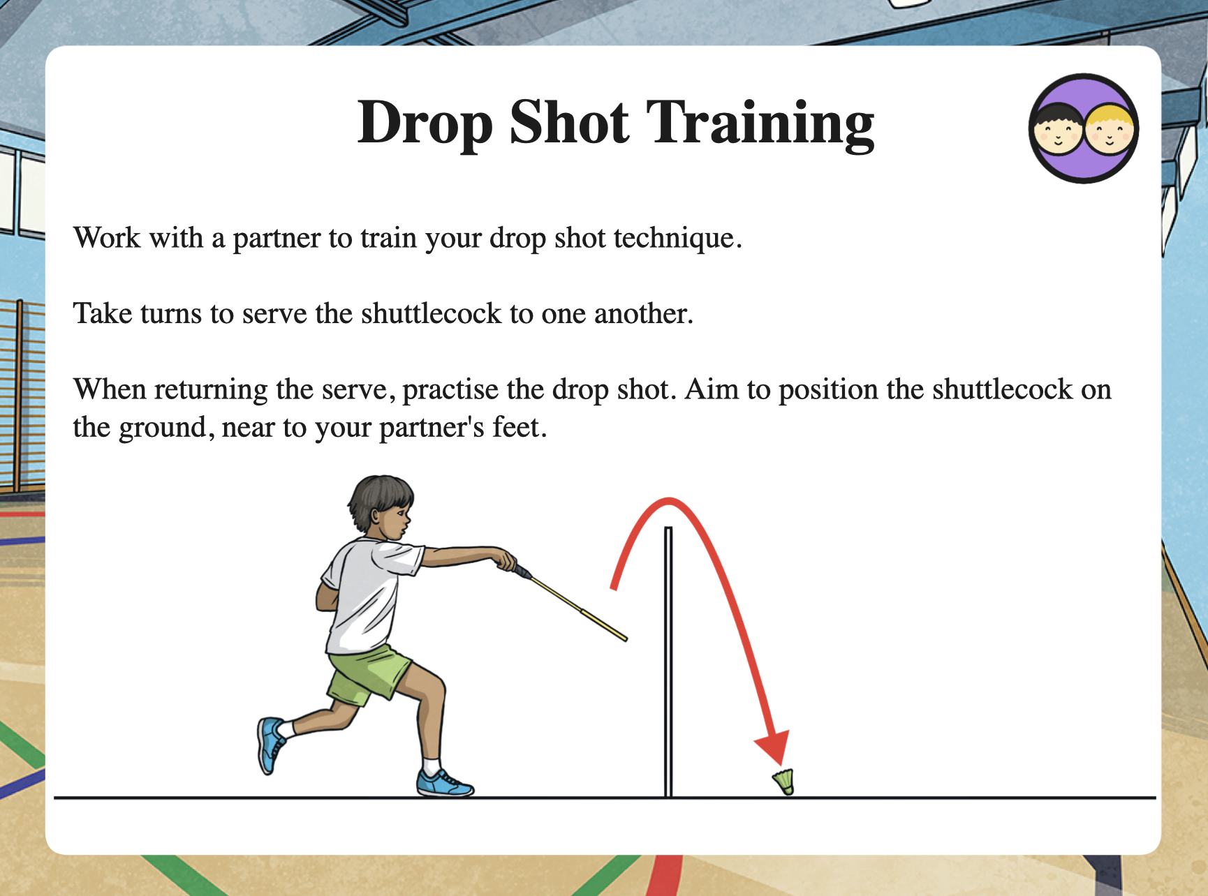 What is a Badminton Drop Shot? - Teaching Badminton - Twinkl