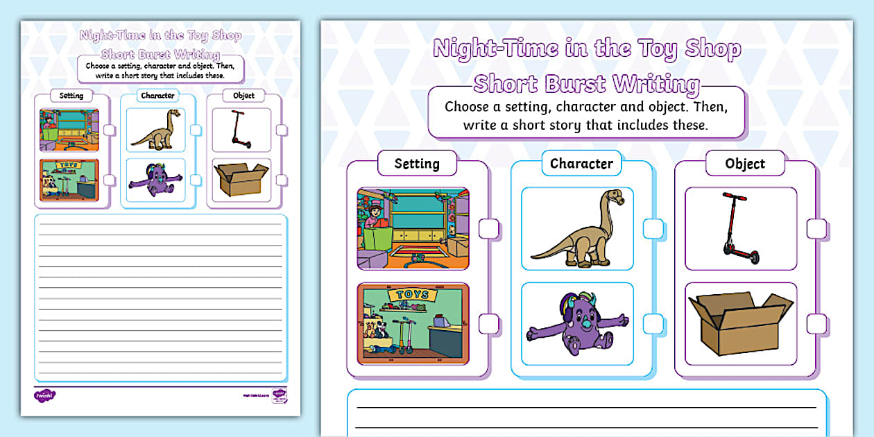 Night-Time in the Toy Shop Short Burst Writing Template