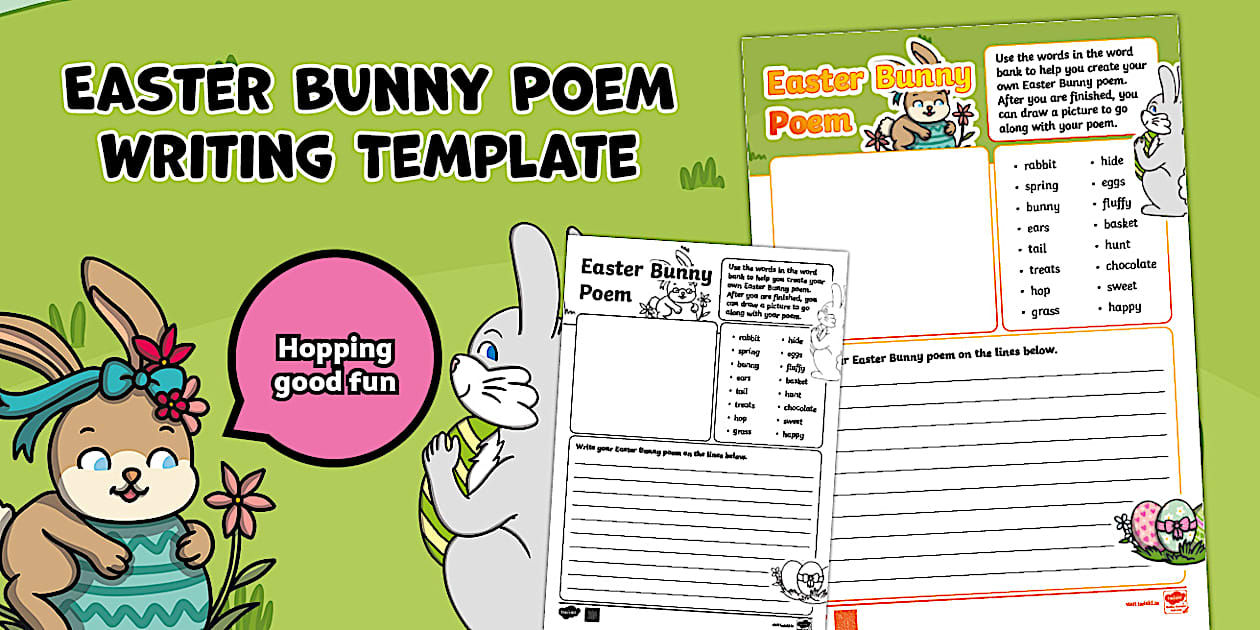 Easter Bunny Poem Writing Template