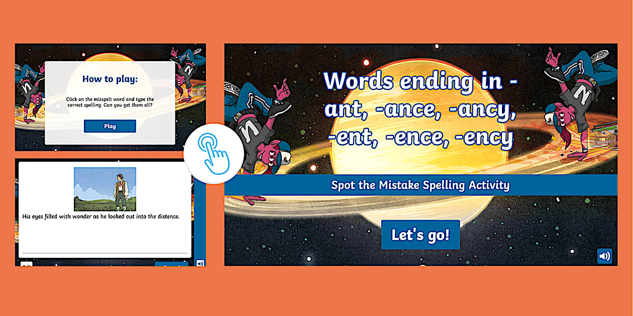 Words ending in ant, ance, ancy, ent, ence, ency Game