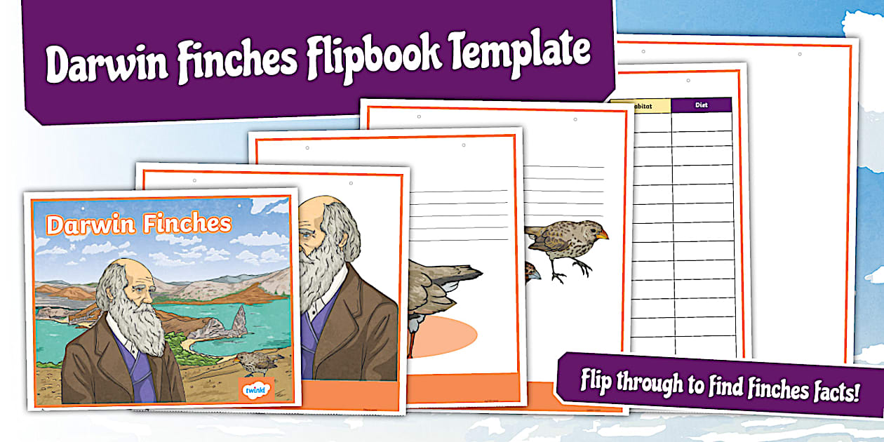 Darwin Finches Flipbook Template
