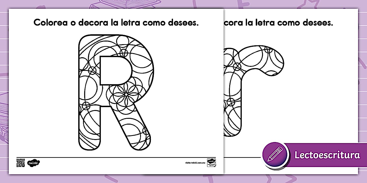 Hoja para colorear: La letra R (l'enseignant a fait)