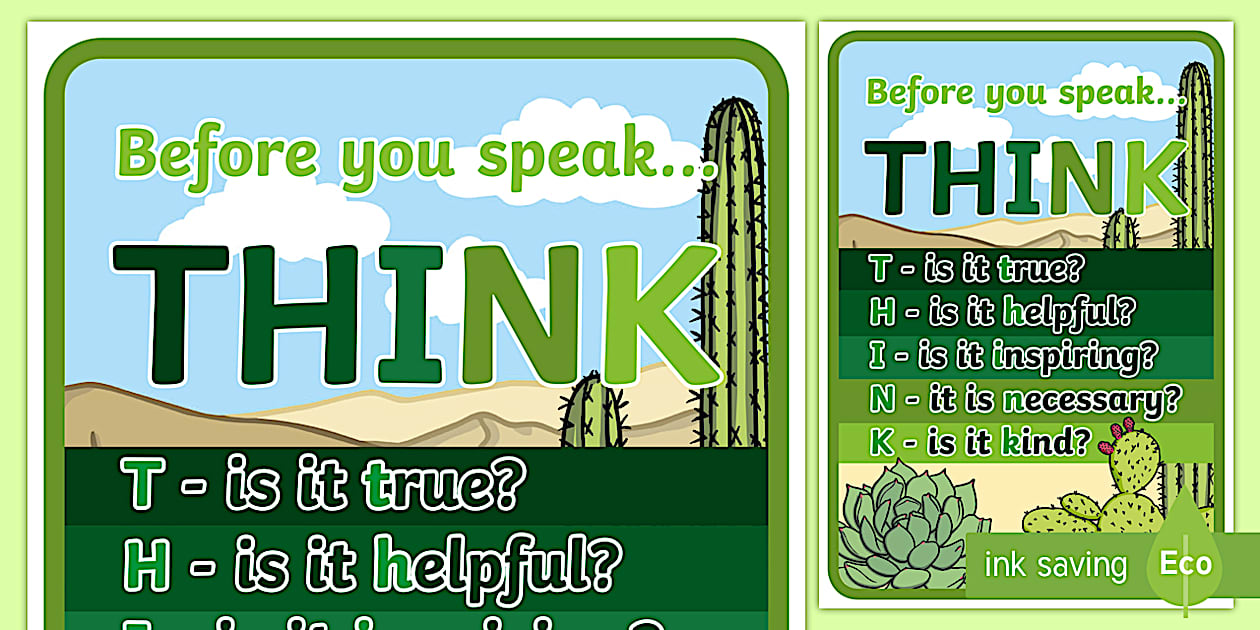 SA Cactus THINK Display Poster (l'enseignant a fait)