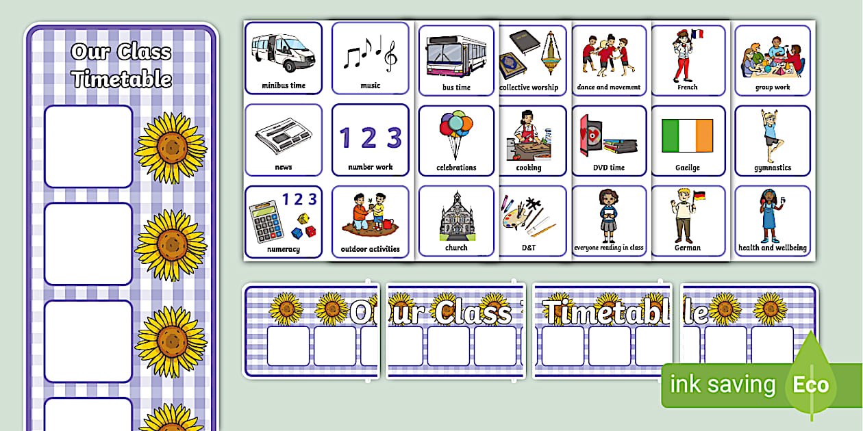 KS1 Sunflower Visual Timetable Resource Pack - Twinkl