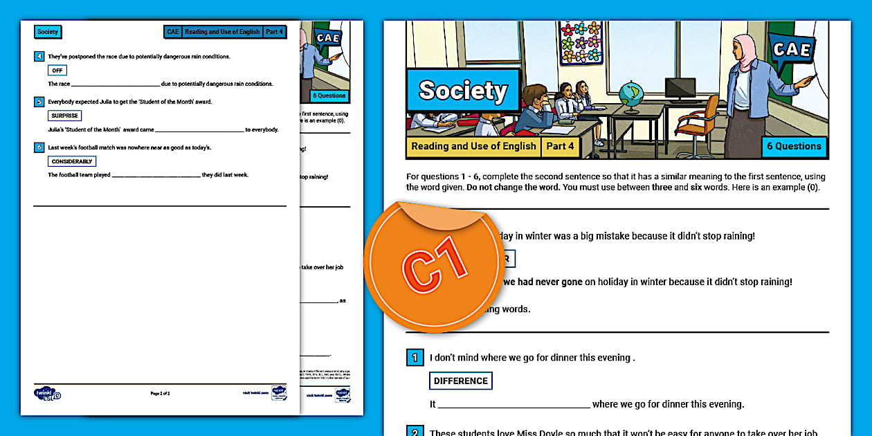 C1 Advanced (CAE) Reading Use of English P4 Exam Practice