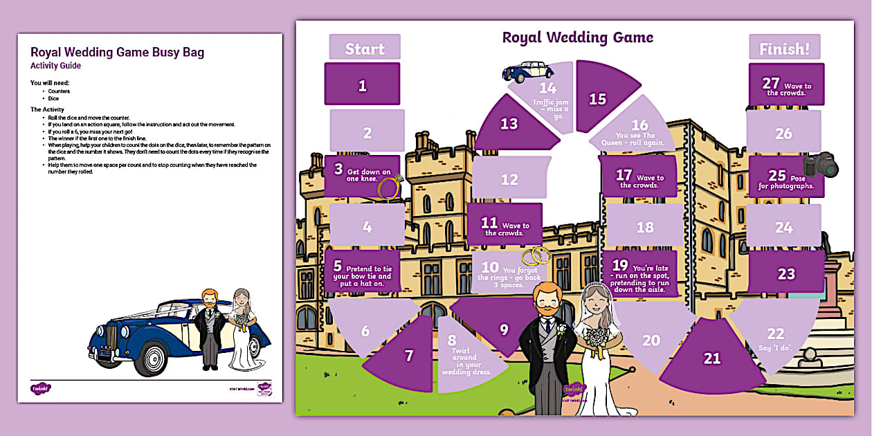 Royal Wedding Game Busy Bag Resource Pack for Parents