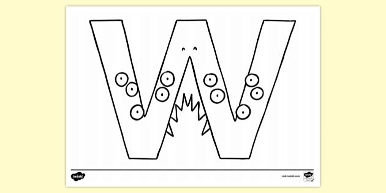 Letter W Colouring Page | Colouring Sheets (teacher made)