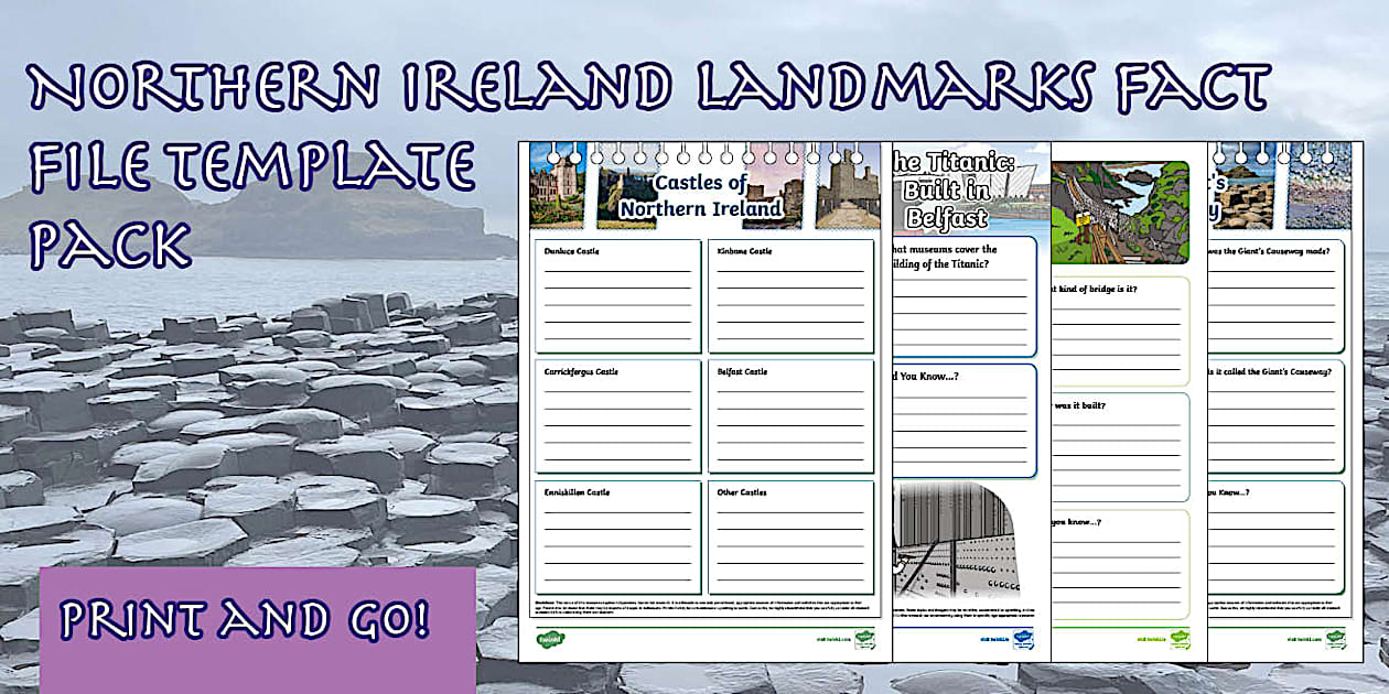 Northern Ireland Landmarks Fact File Template Pack