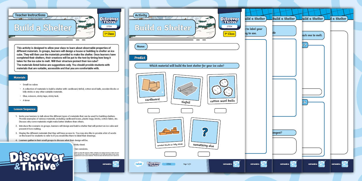 STEM Winter Shelter Materials Activity