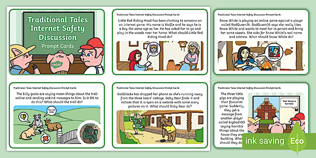 Traditional Tales Safety Discussion Prompt Cards