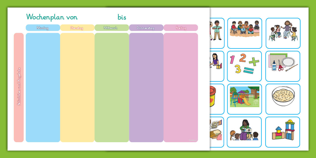 Wochenplan Kindergarten teacher Made Twinkl Wochenplan Kindergarten teacher Made Twinkl