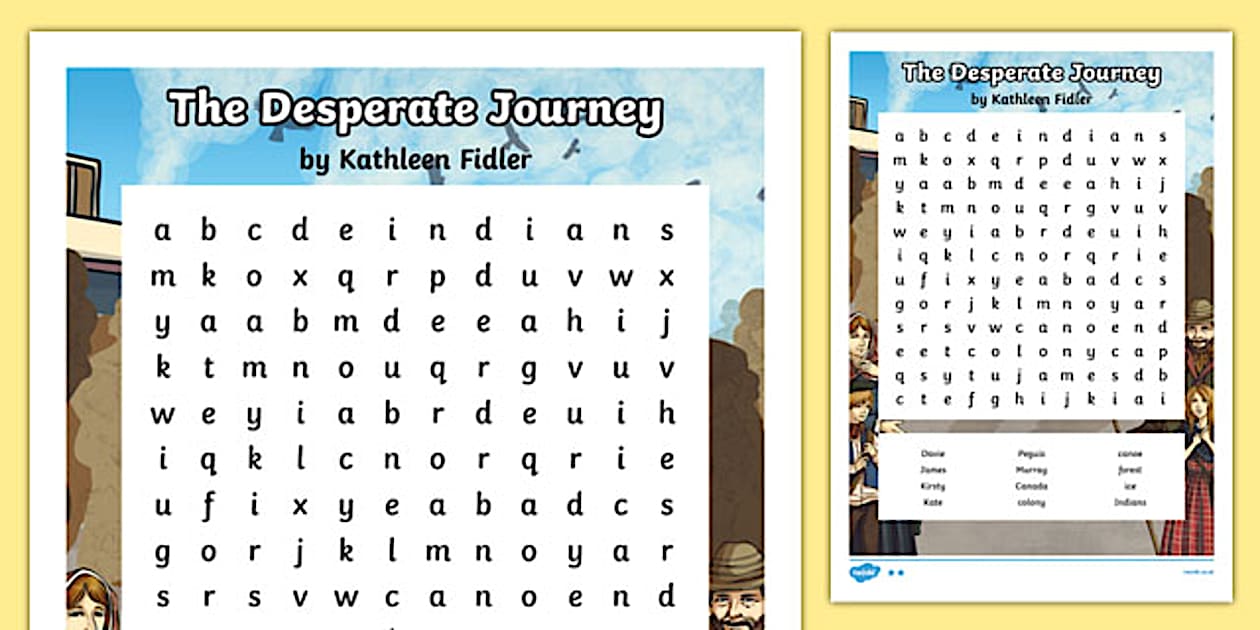 The Desperate Journey Word Searches (TeacherMade) Twinkl