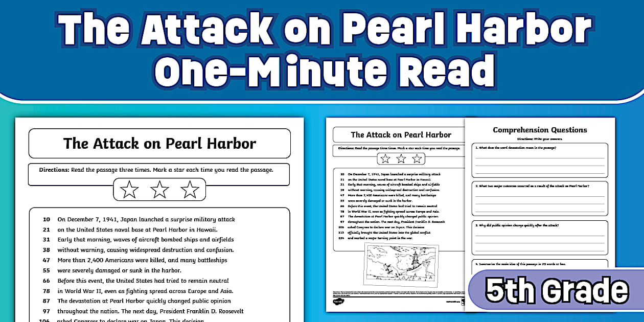 Attack on Pearl Harbor Passage and Comprehension Questions