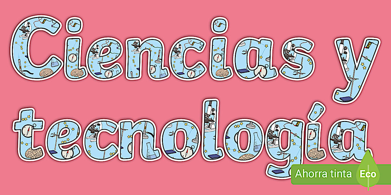 Letras de letrero de Ciencia y tecnología