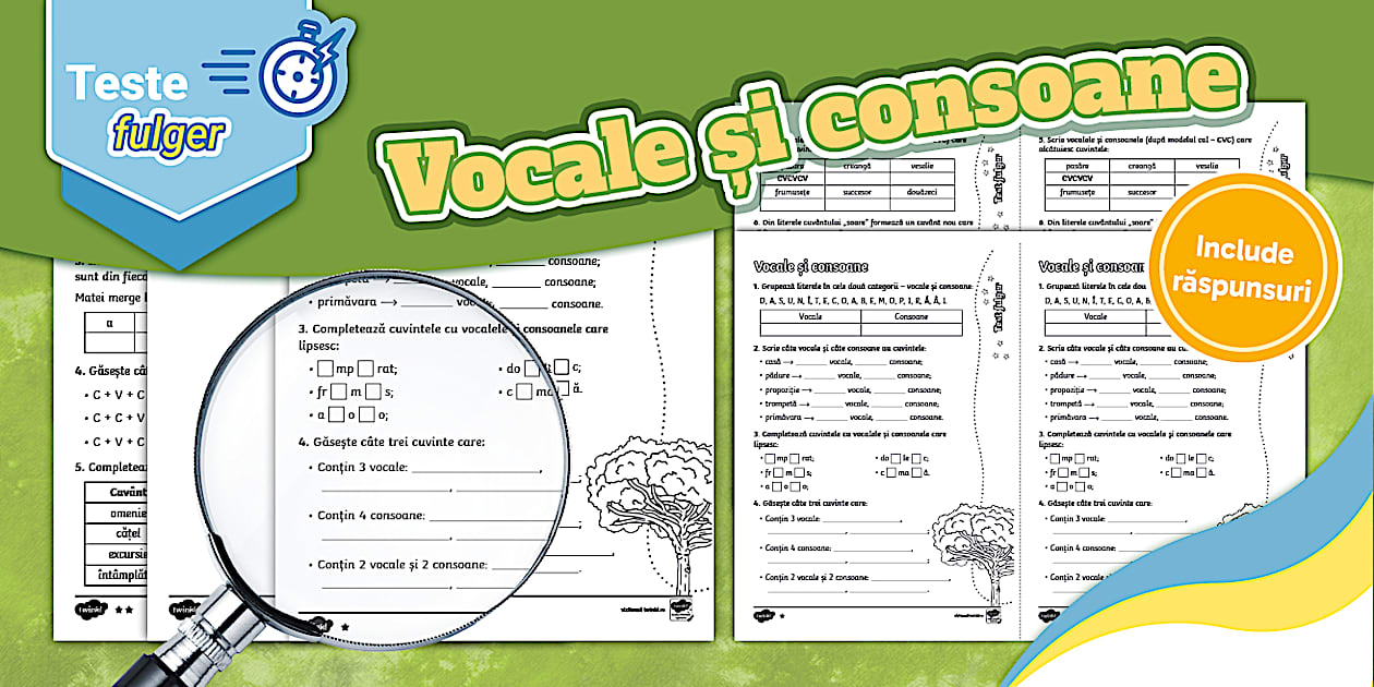 Vocale și consoane – Test fulger